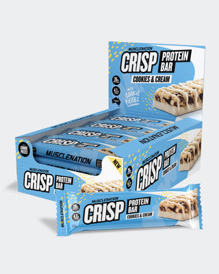 CRISP Protein Bar - Cookies & Cream - Box of 12-Protein Bars-MNSUPPS0298-19359054000923-1-Muscle Nation