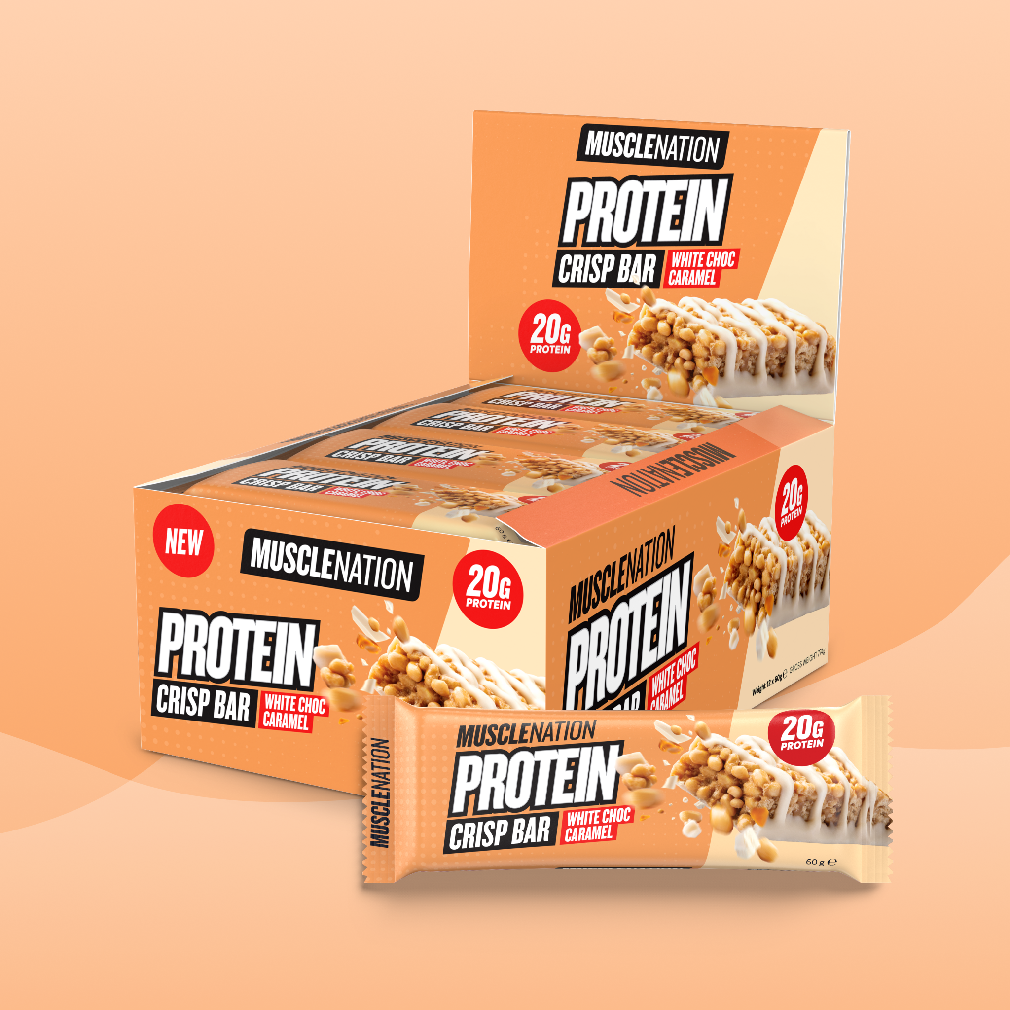 CRISP Protein Bar - White Choc Caramel - Box of 12