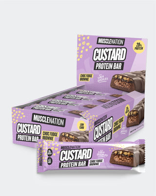 CUSTARD Protein Bar - Choc Fudge Brownie - Box of 12-Protein Bars-MNSUPPS0191-19359054000367-1-Muscle Nation