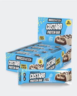 CUSTARD Protein Bar - Cookies & Cream - Box of 12-Protein Bars-MNSUPPS0192-19359054000329-1-Muscle Nation