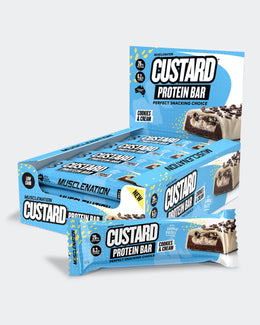 CUSTARD Protein Bar - Cookies & Cream - Box of 12-Protein Bars-MNSUPPS0192-19359054000329-1-Muscle Nation