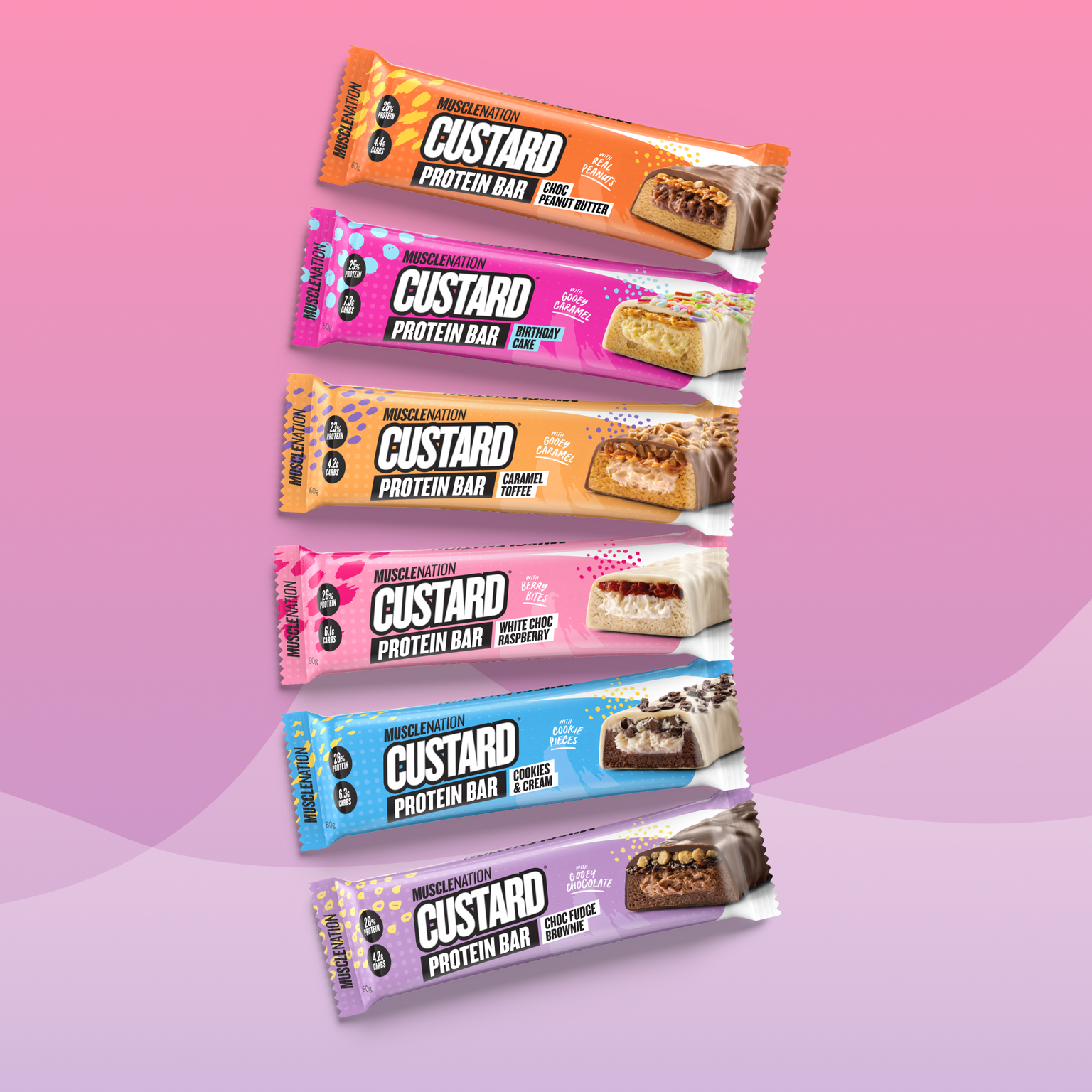 CUSTARD Protein Bar - CUSTARD Variety Pack - 6 Bars-Protein Bars-MNSUPPS0177-9359054000063-1-Muscle Nation