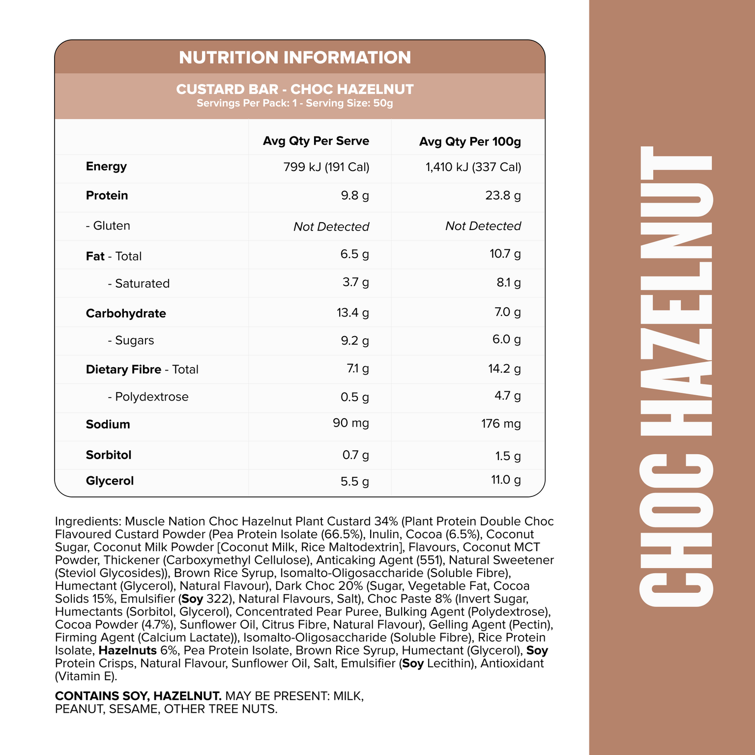 CUSTARD Plant Protein Bar (Vegan) - Choc Hazelnut - Box of 12-Protein Bars-MNSUPPS0199-19359054000077-3-Muscle Nation