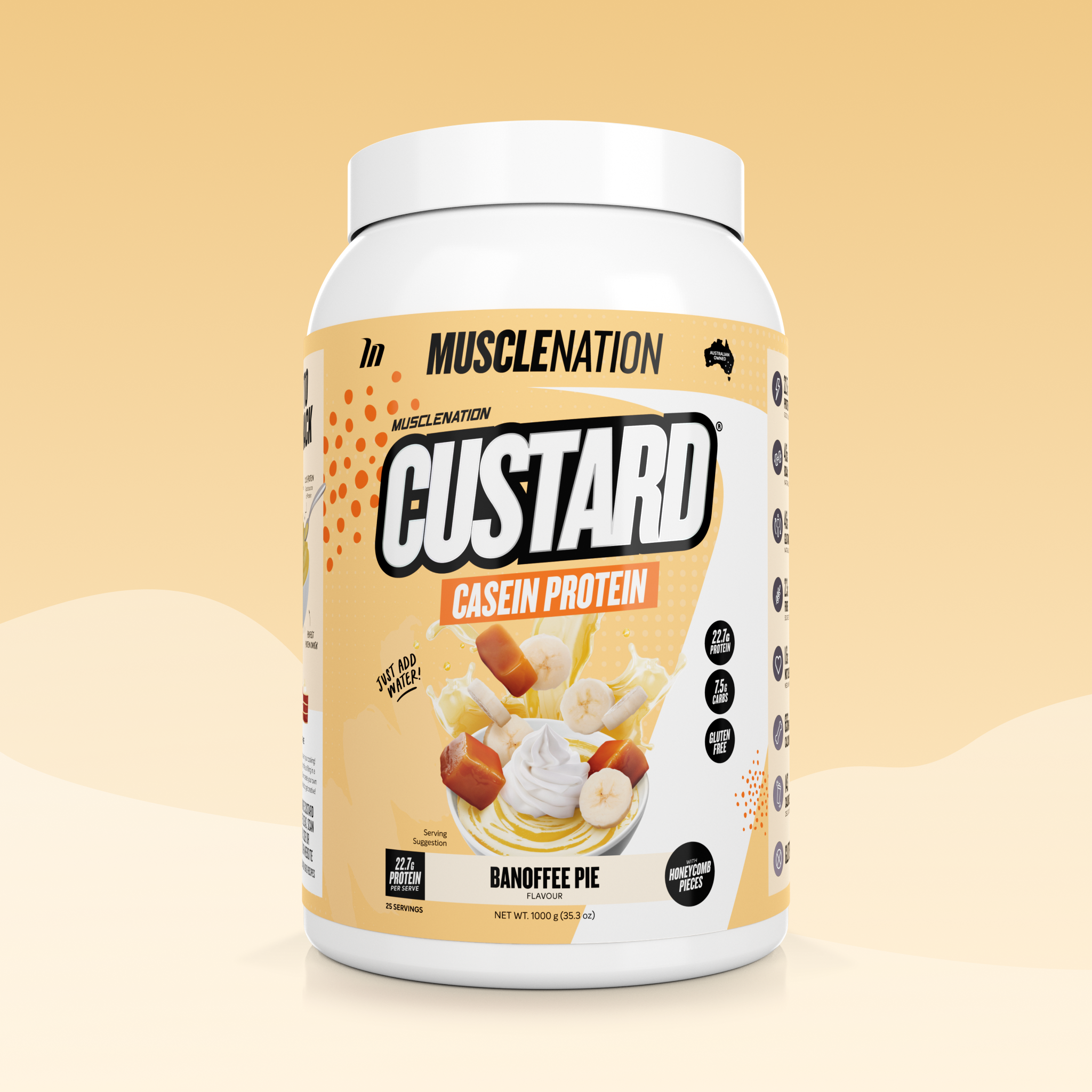 CUSTARD Casein Protein - Banoffee Pie - 25 serves-Custard Casein Powder-MNSUPPS0327-9359054001435-1-Muscle Nation