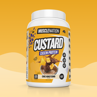 CUSTARD Casein Protein - Choc Honeycomb - 25 serves-Custard Casein Powder-MNSUPPS0384-9359054002739-1-Muscle Nation