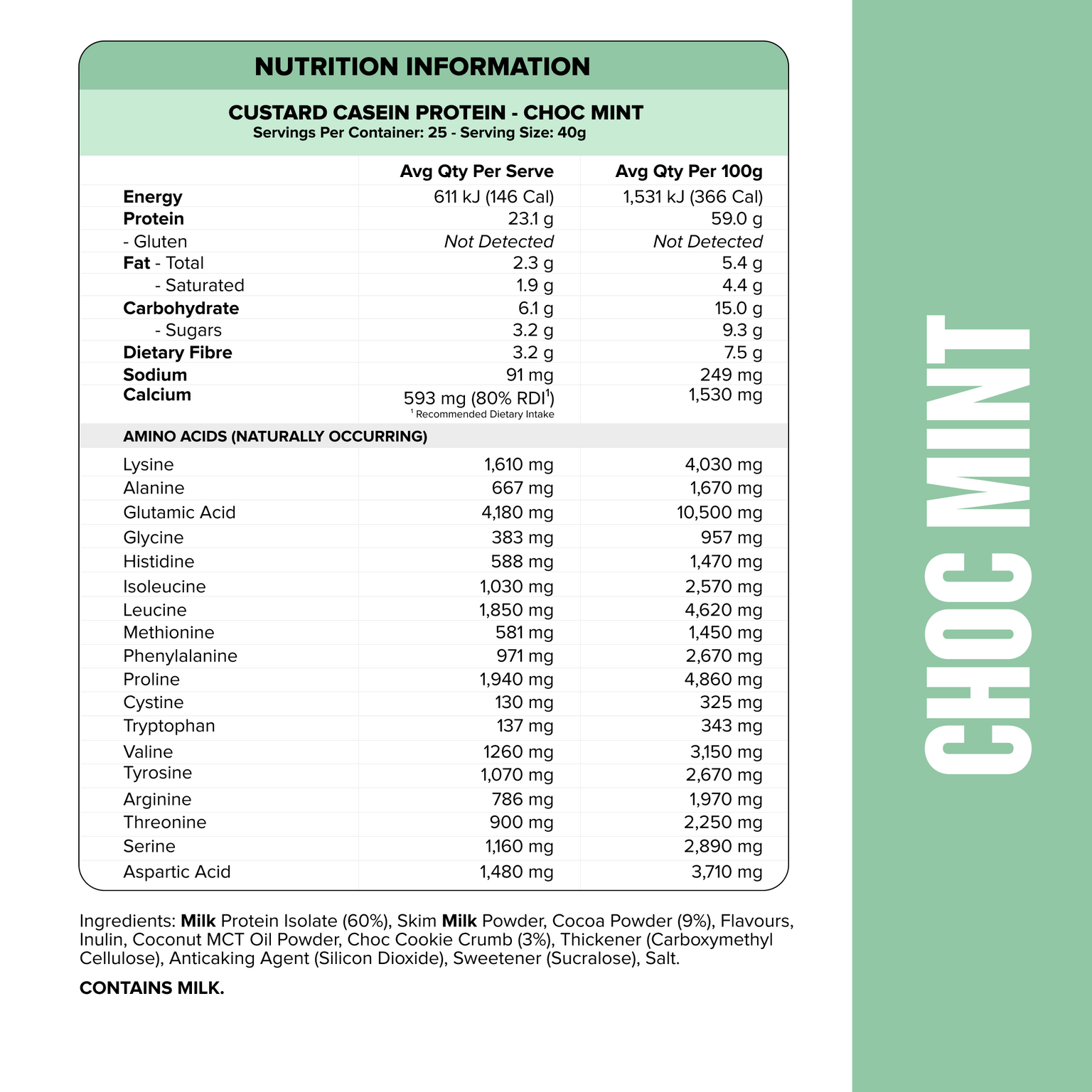 CUSTARD Casein Protein - Choc Mint - 25 serves-Custard Casein Powder-MNSUPPS0386-9359054002753-2-Muscle Nation