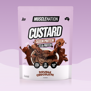 CUSTARD Casein Protein - Double Chocolate - 25 serves-Custard Casein Powder-MNSUPPS0119-9359054001404-1-Muscle Nation