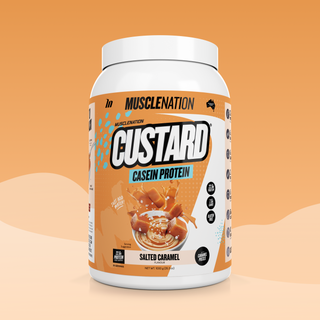 CUSTARD Casein Protein - Salted Caramel - 25 serves-Custard Casein Powder-MNSUPPS0149-9359054001411-1-Muscle Nation