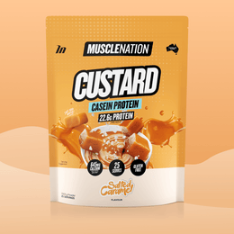 CUSTARD Casein Protein Salted Caramel - Muscle Nation casein protein powder