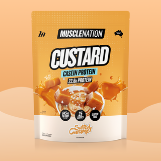 CUSTARD Casein Protein - Salted Caramel - 25 serves-Custard Casein Powder-MNSUPPS0149-9359054001411-1-Muscle Nation