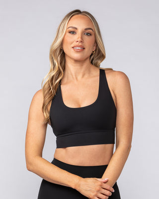 Allure Longline Bra - Black-Sports Bras-XS-082502BLK-XS-MNAPPRL43647-2-Muscle Nation
