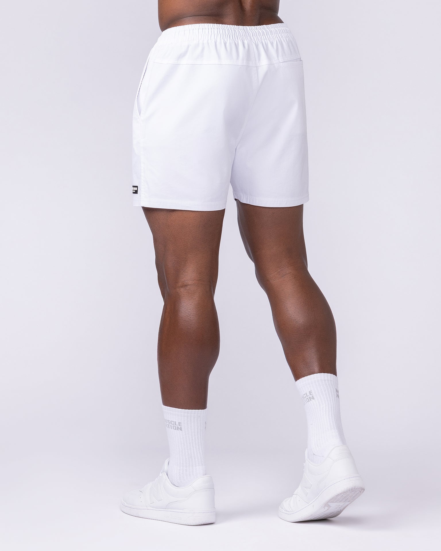 Daily 4" Shorts - White-Shorts-S-1125164WHT-S-MNAPPRL46976-2-Muscle Nation