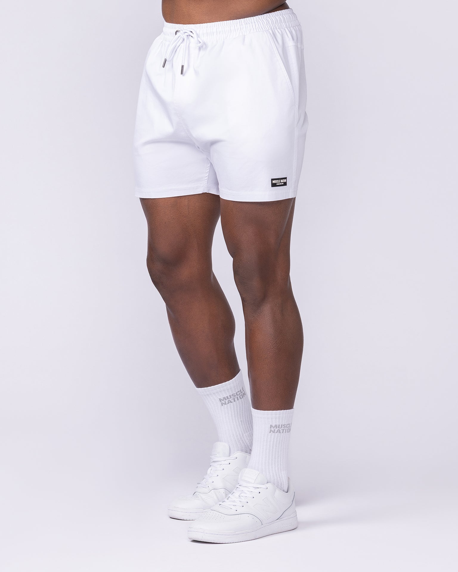 Daily 4" Shorts - White-Shorts-S-1125164WHT-S-MNAPPRL46976-4-Muscle Nation