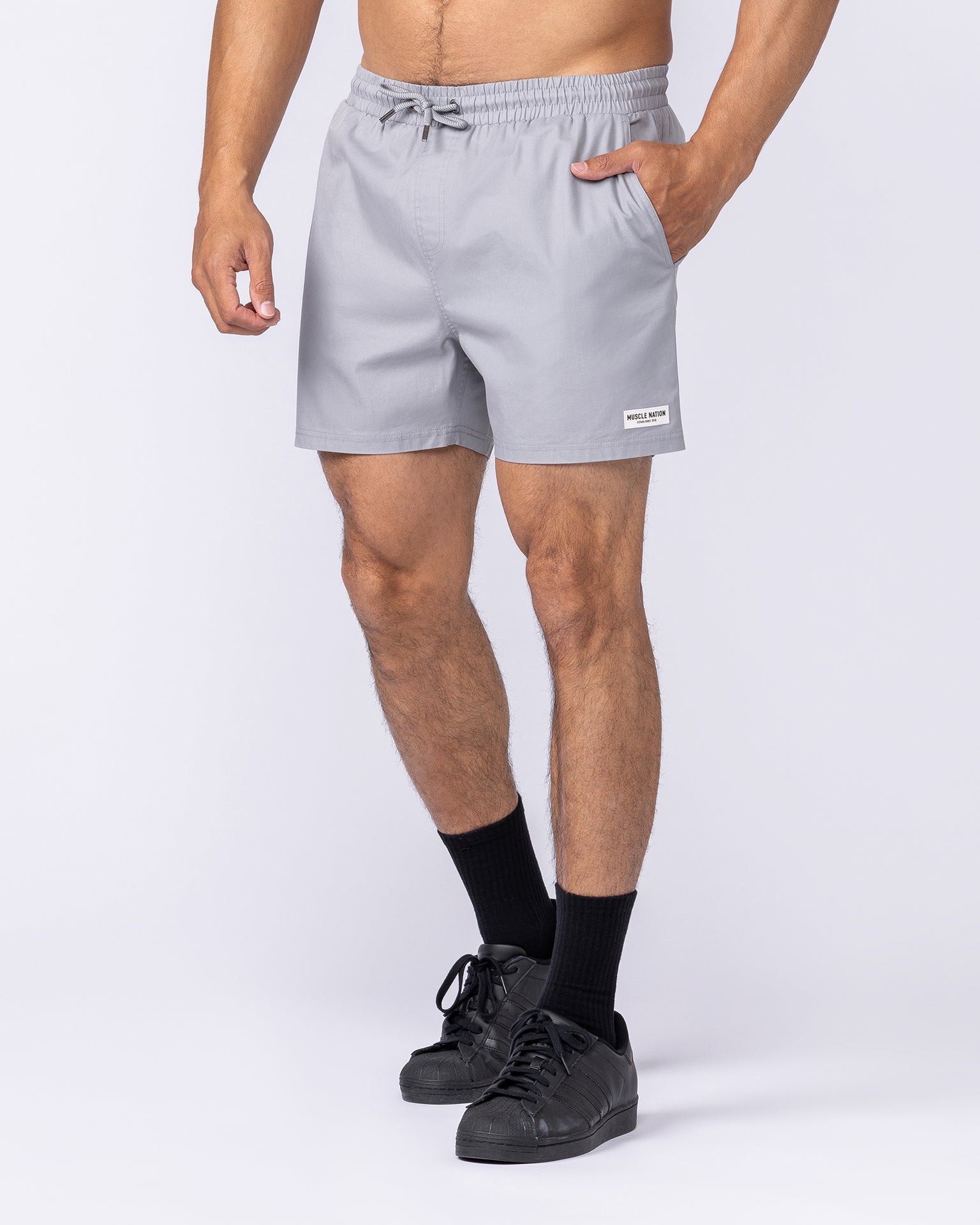 Daily 4" Shorts - Jet Grey-Shorts-S-1125164JETGRY-S-MNAPPRL46969-1-Muscle Nation