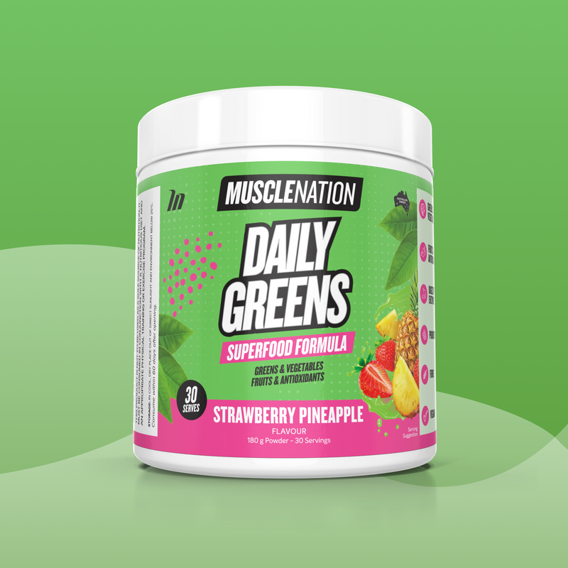 DAILY GREENS - Strawberry Pineapple - 30 serves-Greens & Wellness-MNSUPPS0320-9359054001459-1-Muscle Nation