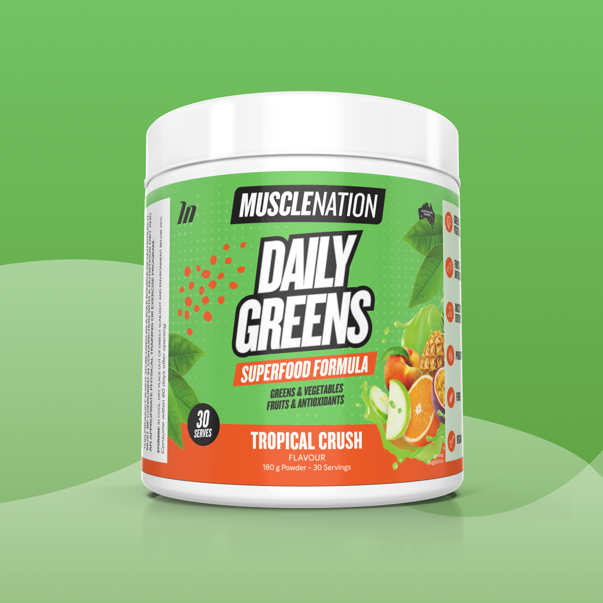 DAILY GREENS - Tropical Crush - 30 serves-Greens & Wellness-MNSUPPS0319-9359054001442-1-Muscle Nation