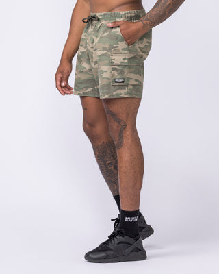 Daily Cargo 5" Shorts - Washed Camo Print-Shorts-S-042504WCMO-S-MNAPPRL41762-2-Muscle Nation
