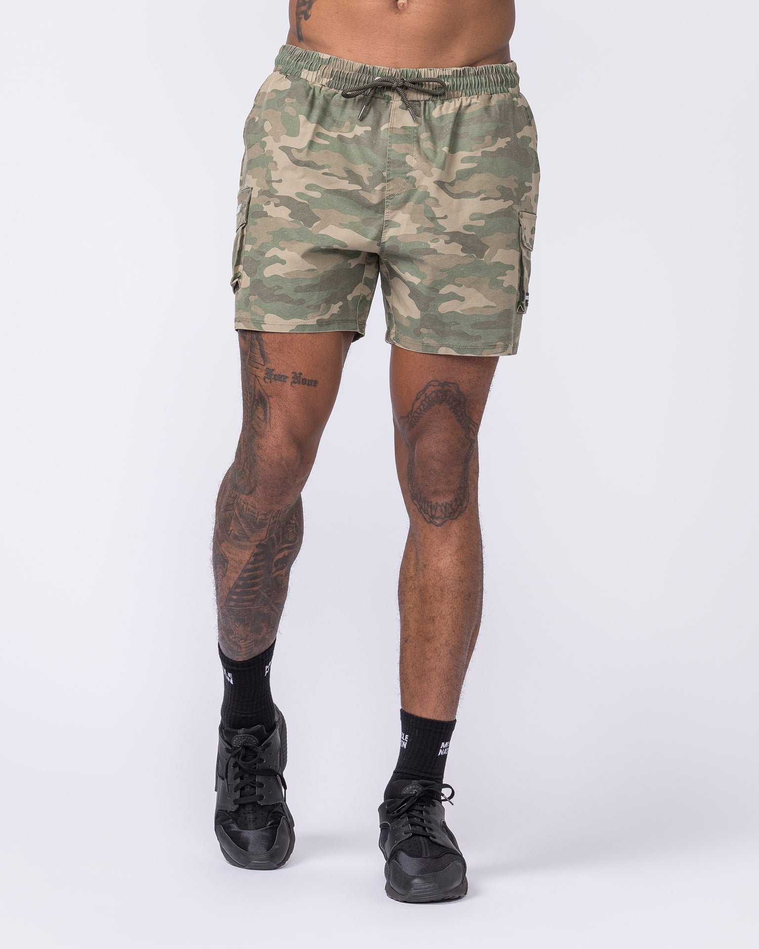 Daily Cargo 5" Shorts - Washed Camo Print-Shorts-S-042504WCMO-S-MNAPPRL41762-3-Muscle Nation
