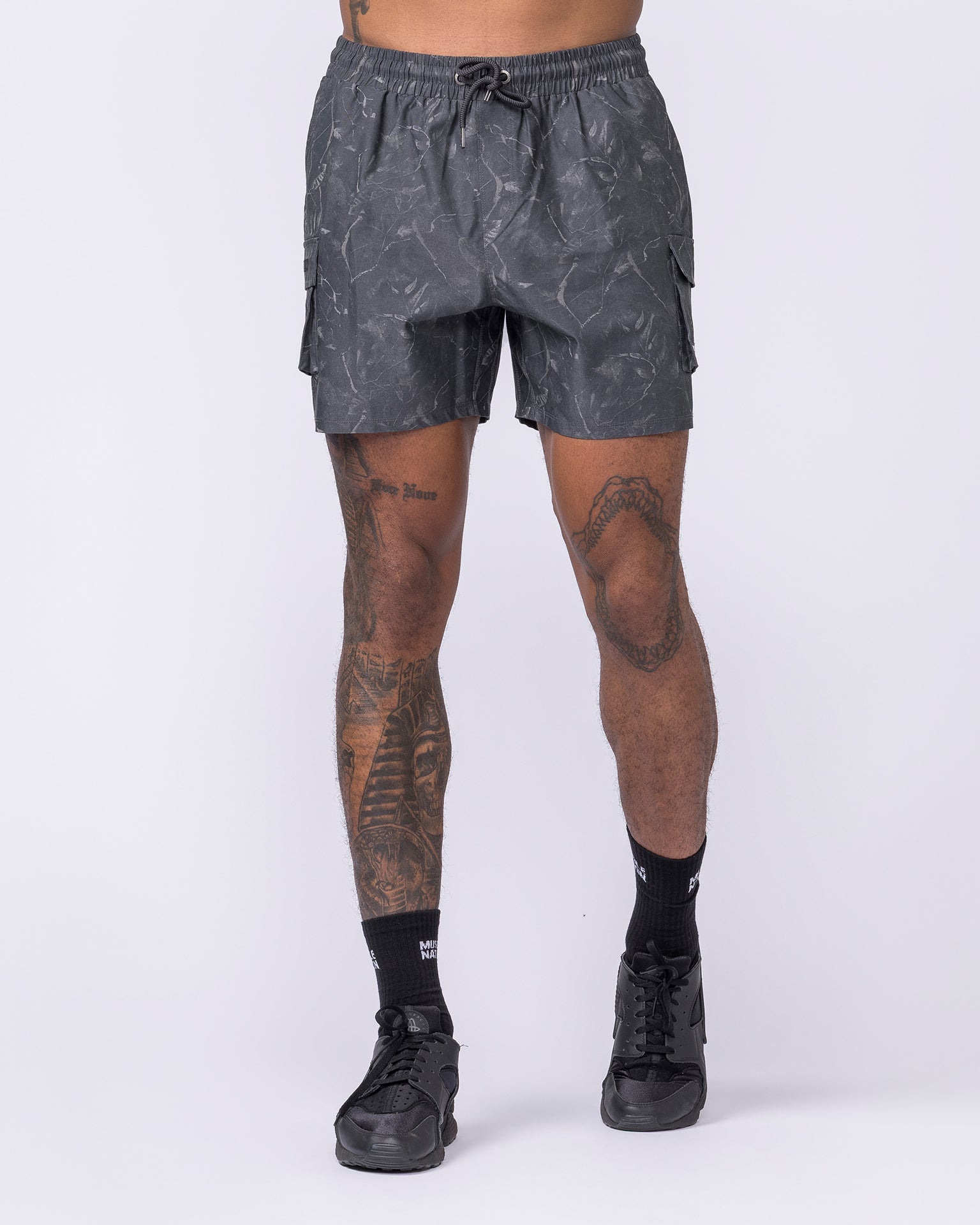 Daily Cargo 5" Shorts - Washed Tree Camo Monochrome