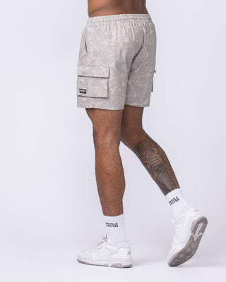 Daily Cargo 5" Shorts - Washed Tree Camo Cream-Shorts-S-122506WTCMOC-S-MNAPPRL48027-2-Muscle Nation