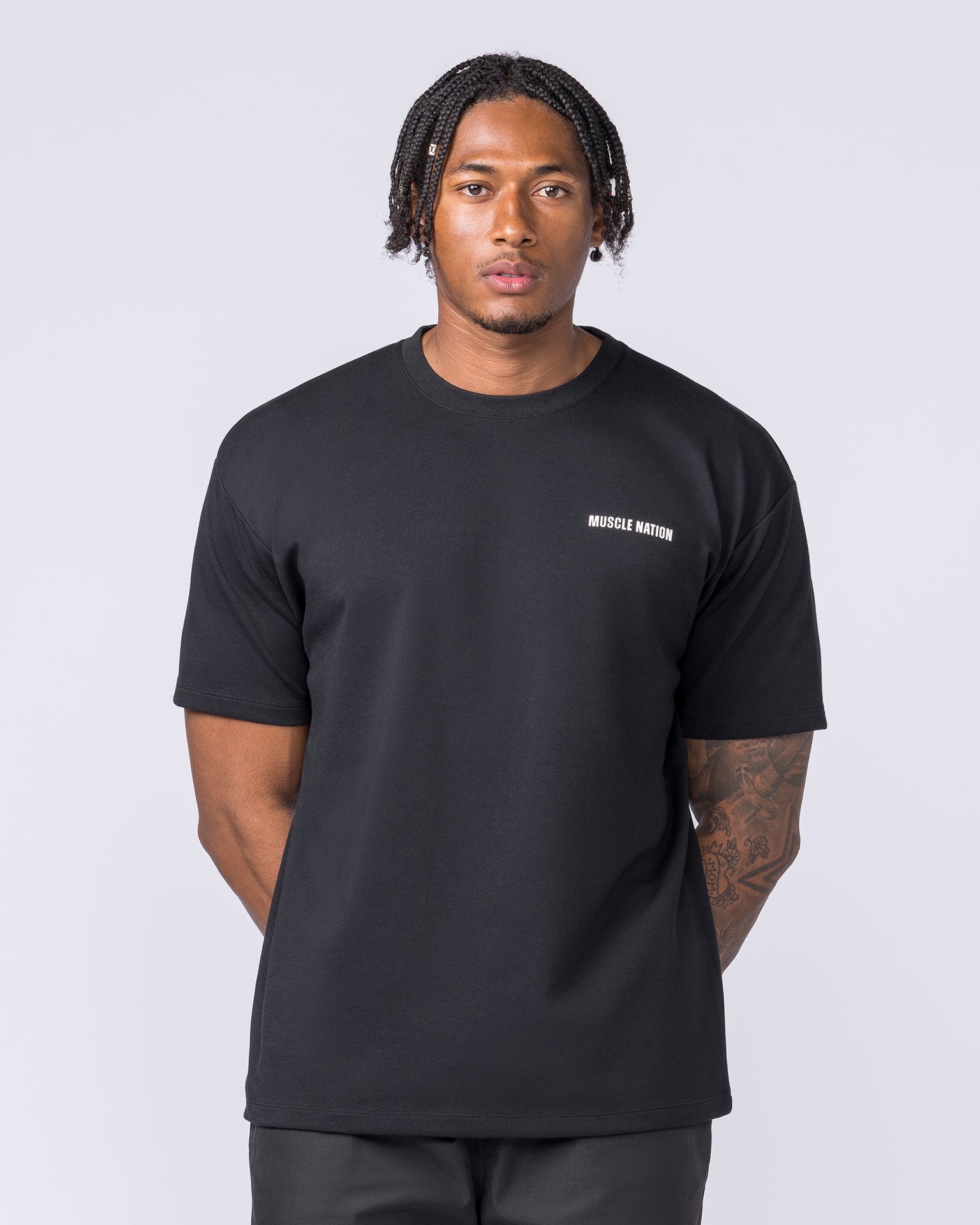 Daily Regular Fit Tee - Black-T-Shirts-S-012612BLK-S-MNAPPRL48188-3-Muscle Nation
