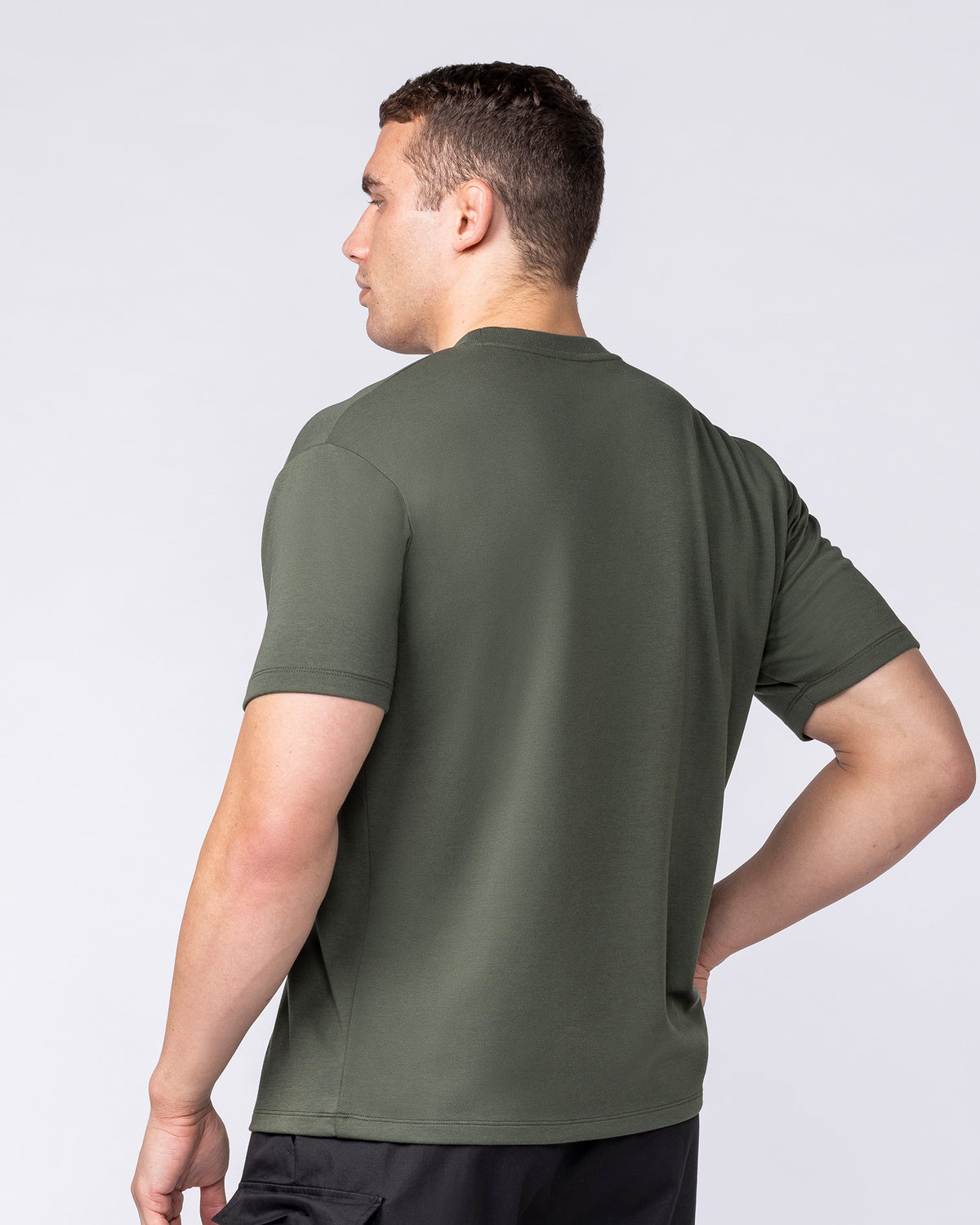 Daily Regular Fit Tee Dark Khaki - Muscle Nation men's gym tee, view 2