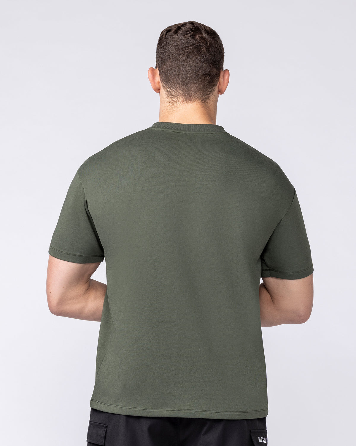 Daily Regular Fit Tee Dark Khaki - Muscle Nation men's gym tee, view 4