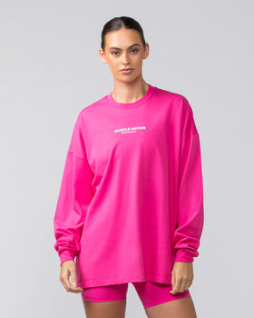 OG Oversized Long Sleeve Tee - Luminous Pink-Long Sleeve T-Shirts-XXS-042411LUMIPNK-XXS-MNAPPRL30507-1-Muscle Nation