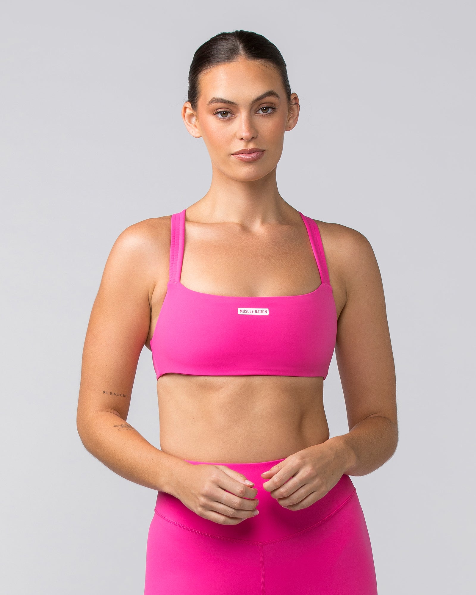 Scrunch Bralette - Luminous Pink-Bralettes-XS-042403LUMIPNK-XS-MNAPPRL30002-2-Muscle Nation