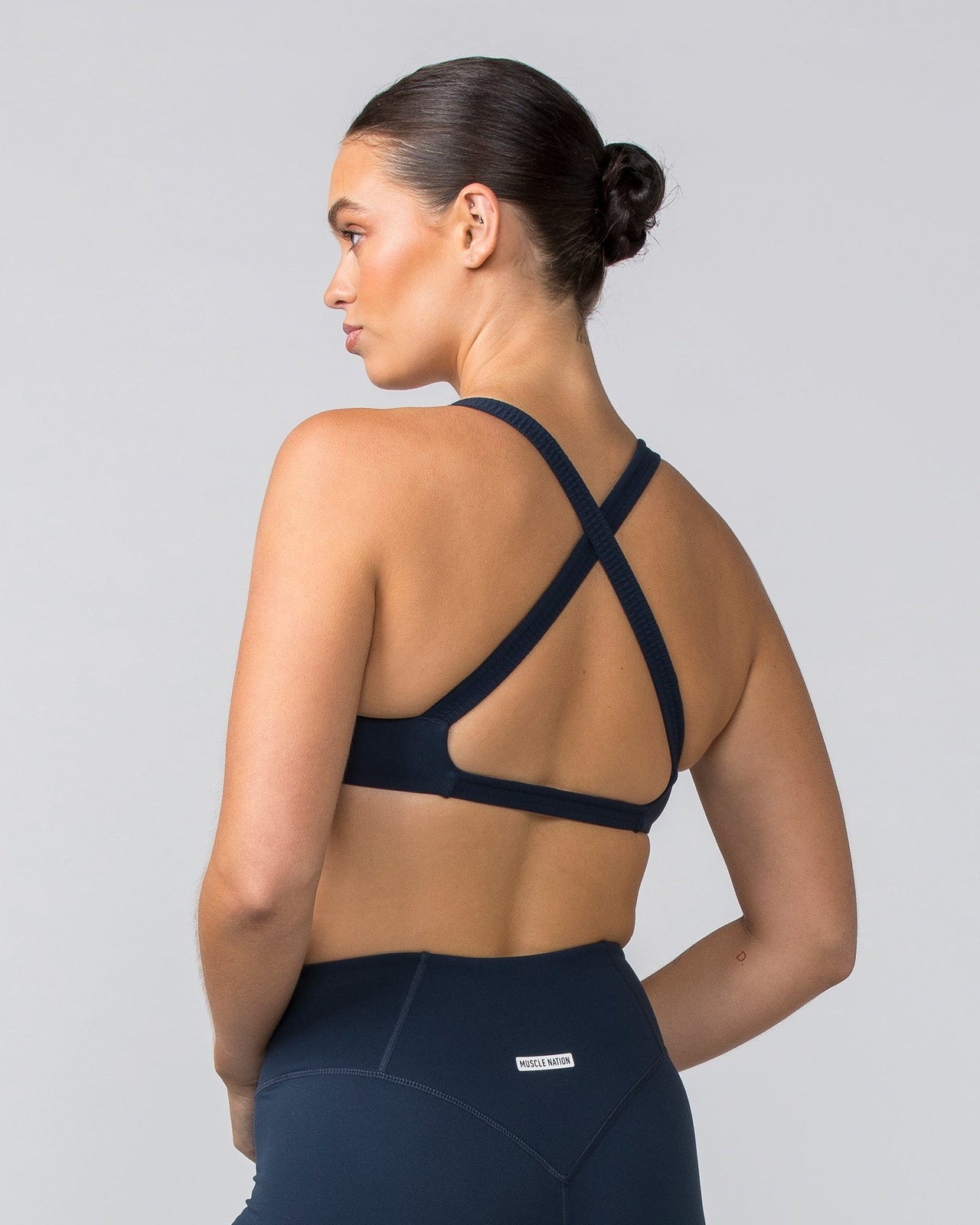 Scrunch Bralette Navy - Muscle Nation women's bralette, view 3