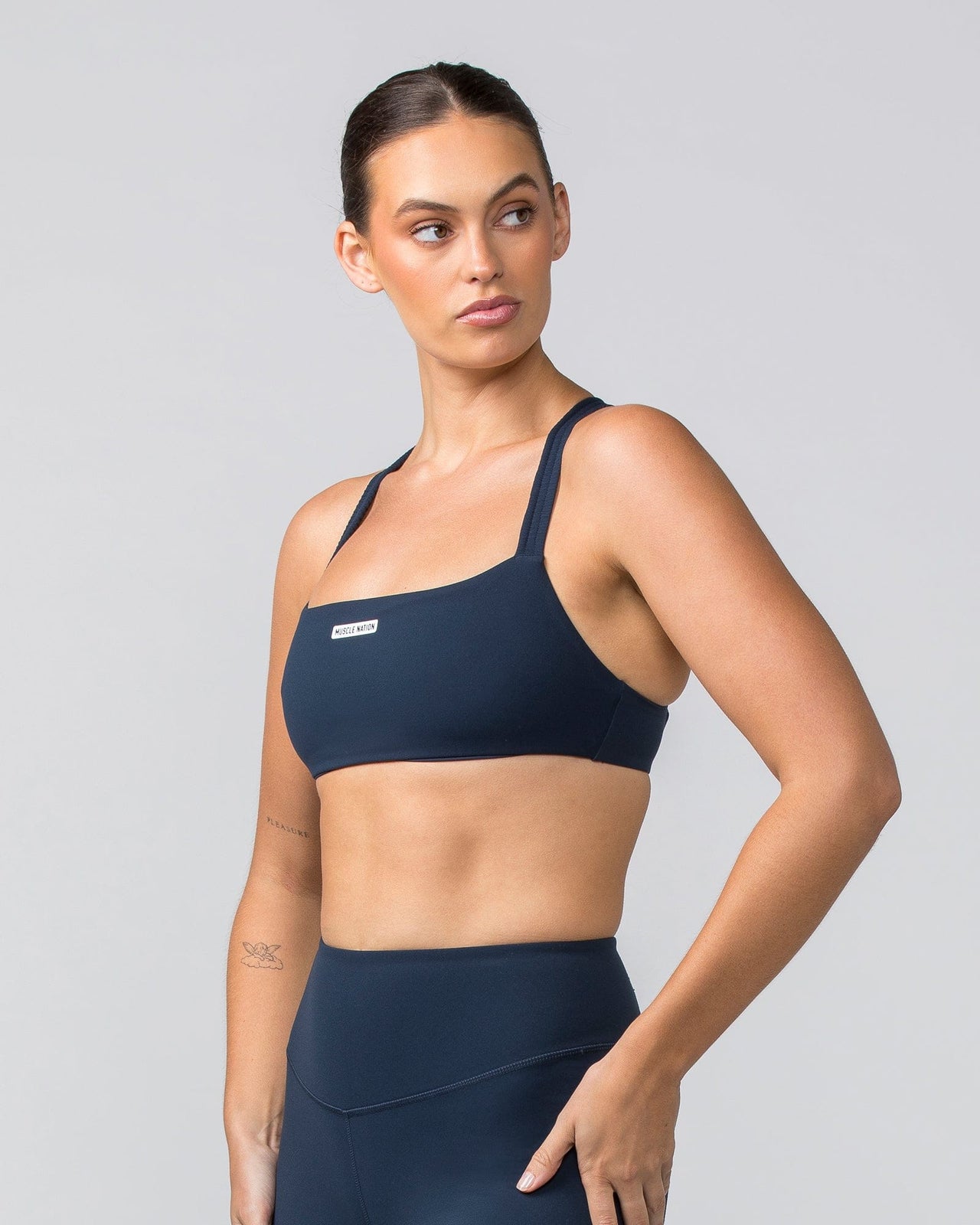 Scrunch Bralette Navy - Muscle Nation women's bralette, view 2