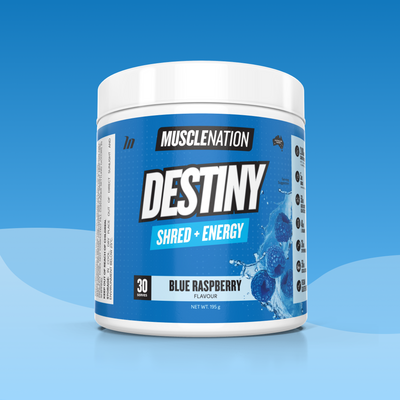 DESTINY Pre-Workout Burn Blue Raspberry - Muscle Nation pre-workout fat burner
