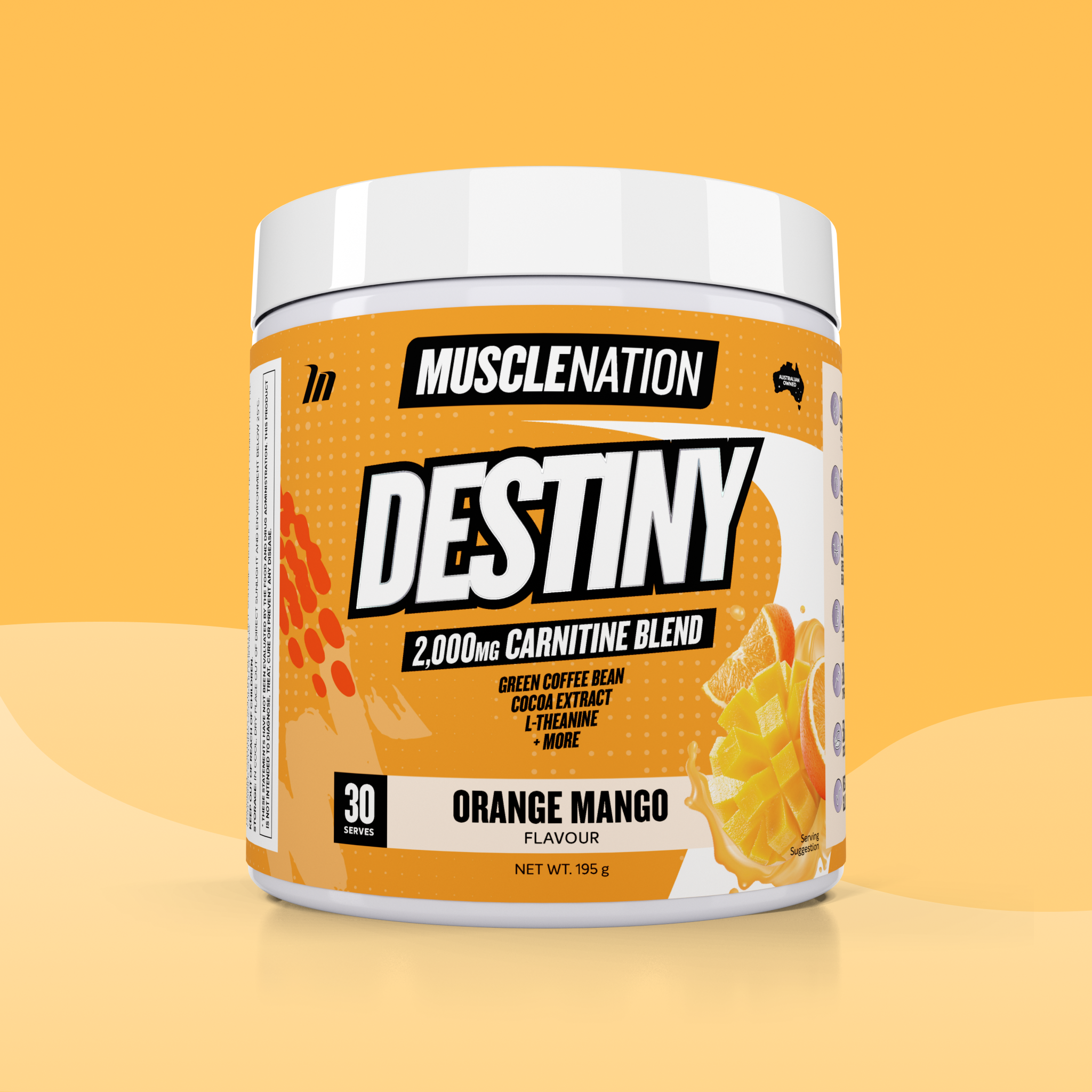 DESTINY Pre-Workout Burn - Orange Mango - 30 serves-Fat Burner-MNSUPPS0336-745114578174-1-Muscle Nation
