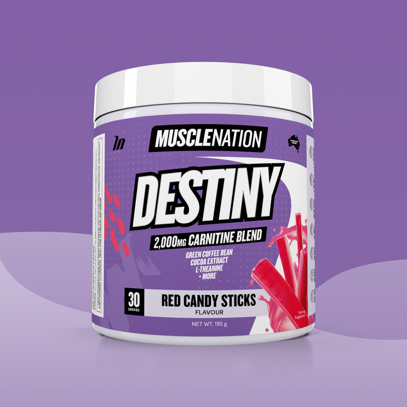 DESTINY Pre-Workout Burn - Red Candy Sticks - 30 serves-Fat Burner-MNSUPPS0034-745114800954-1-Muscle Nation