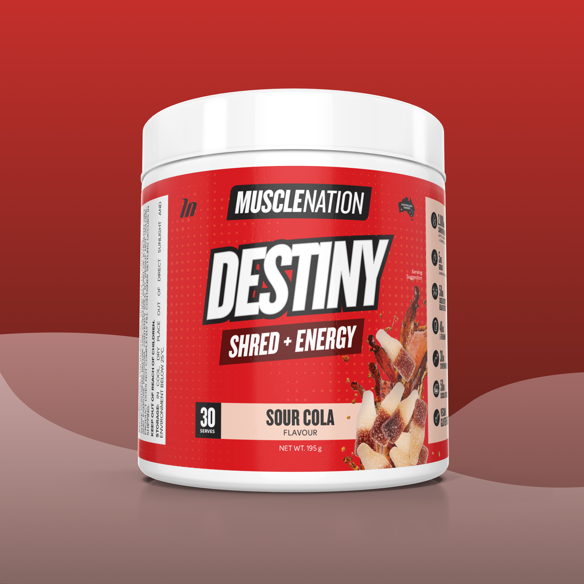 DESTINY Pre-Workout Burn - Sour Cola - 30 serves-Fat Burner-MNSUPPS0389-9359054002876-1-Muscle Nation