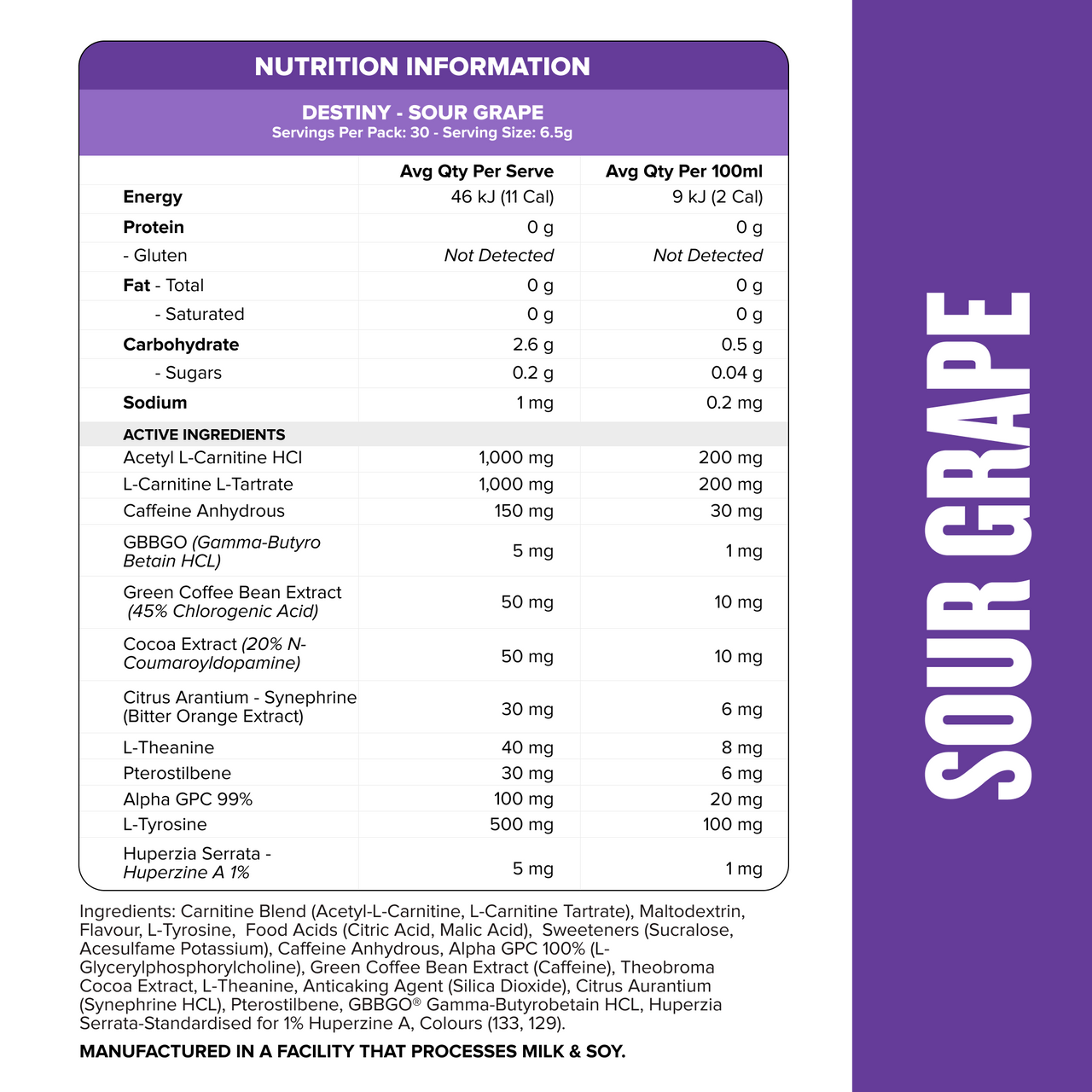 DESTINY Pre-Workout Burn - Sour Grape - 30 serves-Fat Burner-MNSUPPS0151-764460254204-2-Muscle Nation