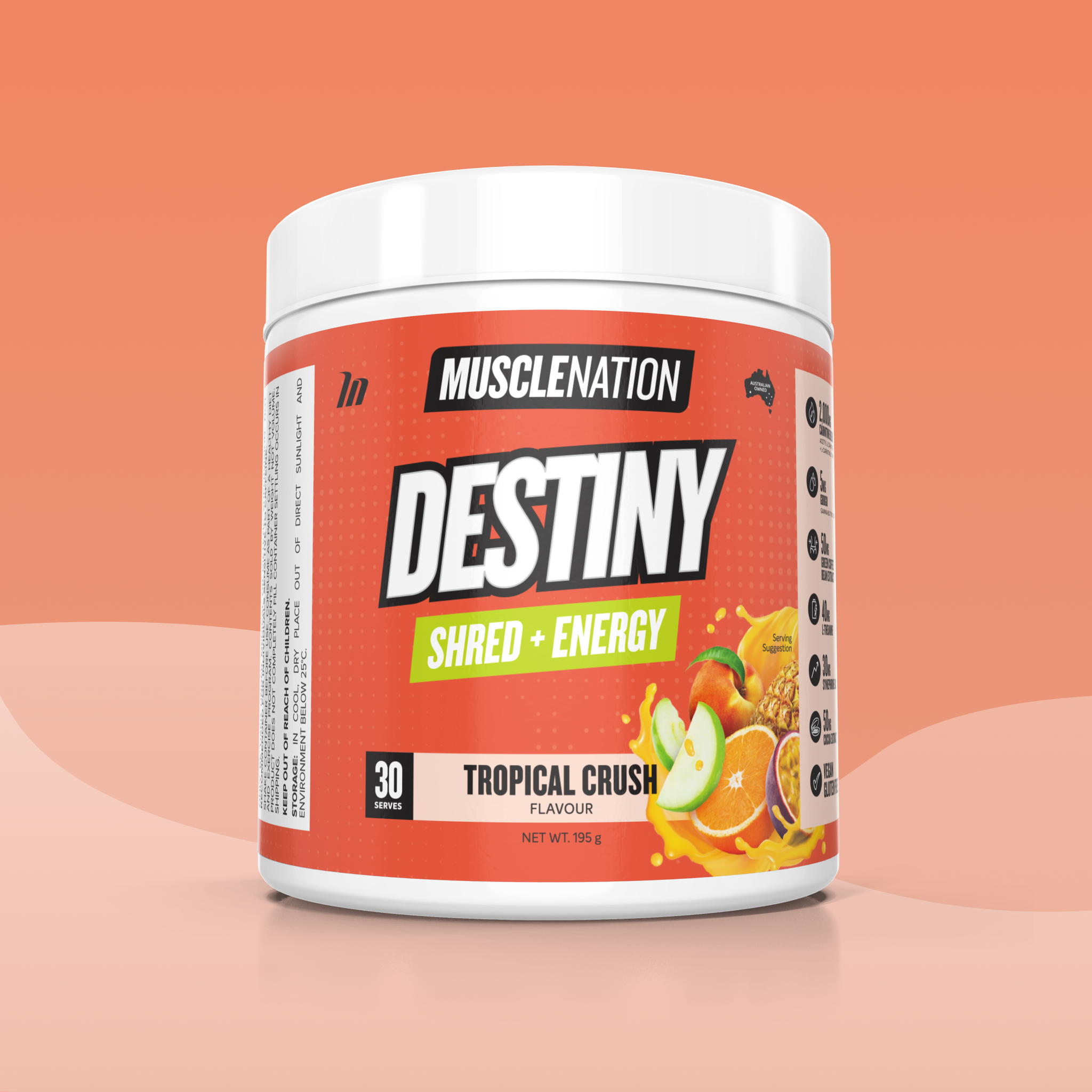DESTINY Pre-Workout Burn - Tropical Crush - 30 serves-Fat Burner-MNSUPPS0238-764460254495-1-Muscle Nation