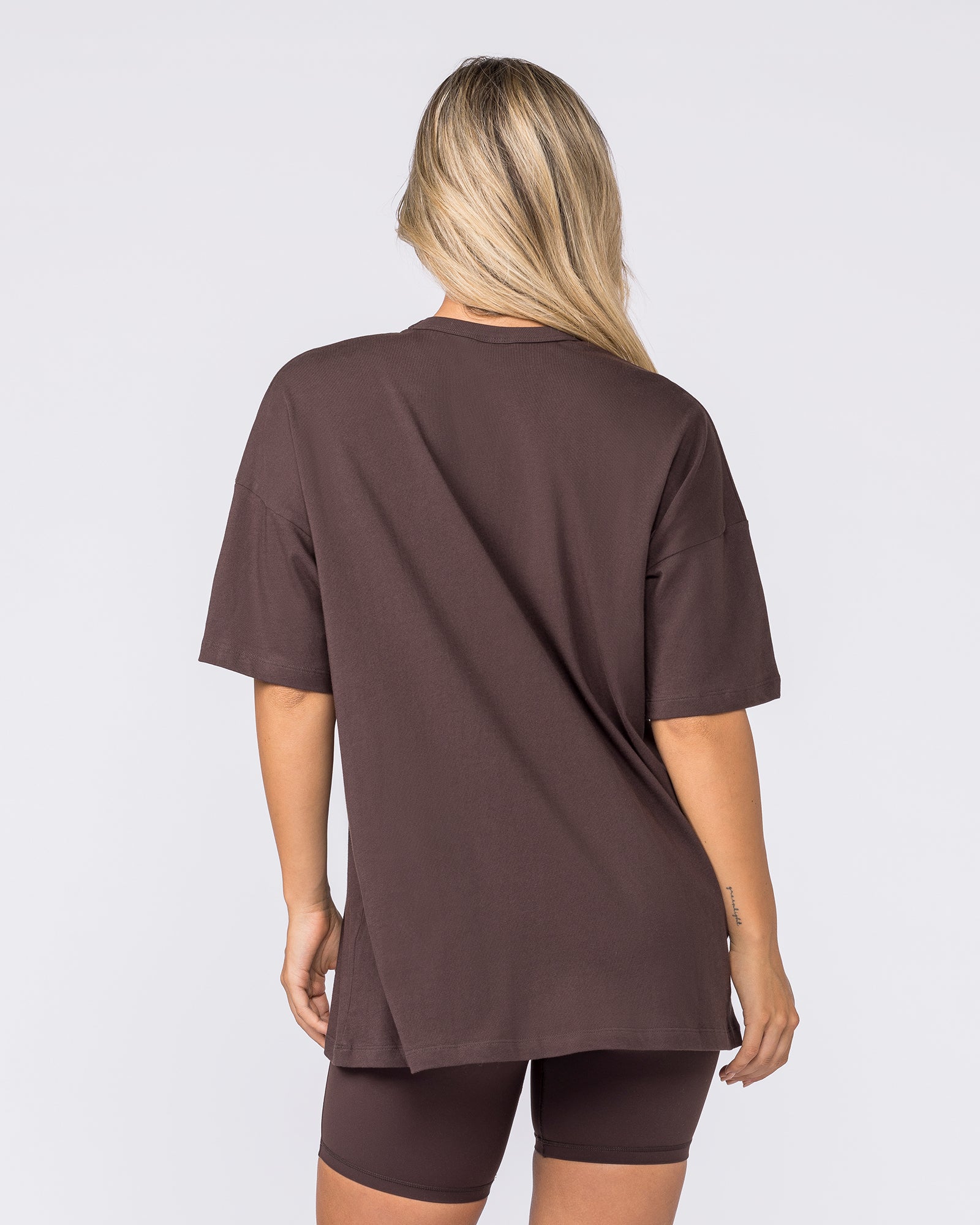 Disco District Oversized Tee - Cocoa-T-Shirts-XXS-032614COCOA-XXS-MNAPPRL49377-5-Muscle Nation