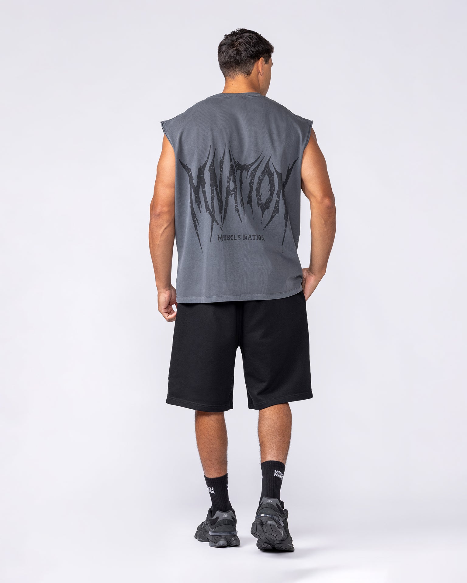 Division Boxy Muscle Tank - Washed Dark Tornado