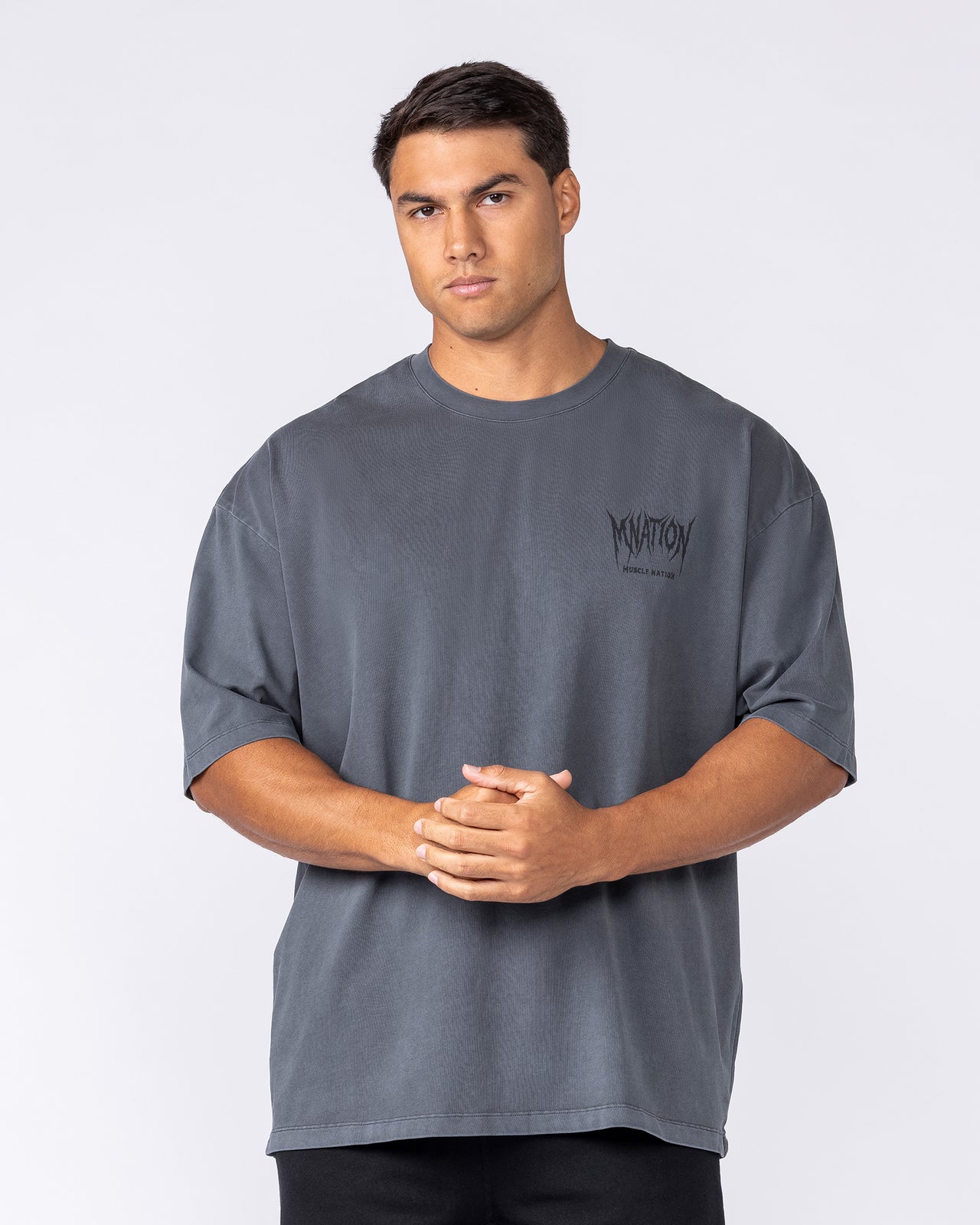 Division Oversized Tee - Washed Dark Tornado