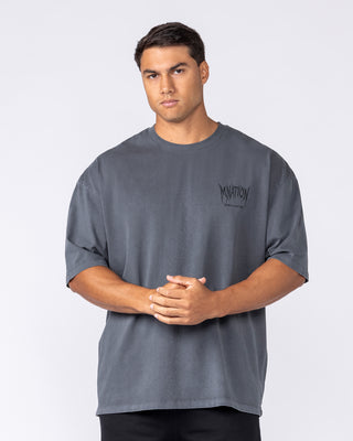 Division Oversized Tee - Washed Dark Tornado