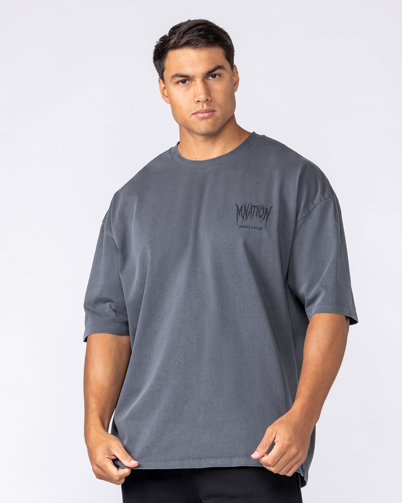 Division Oversized Tee - Washed Dark Tornado