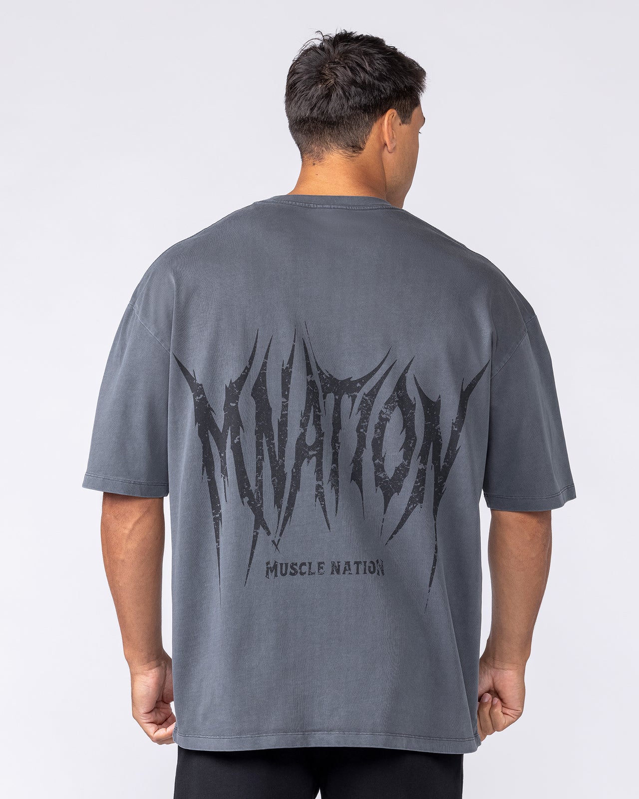 Division Oversized Tee - Washed Dark Tornado