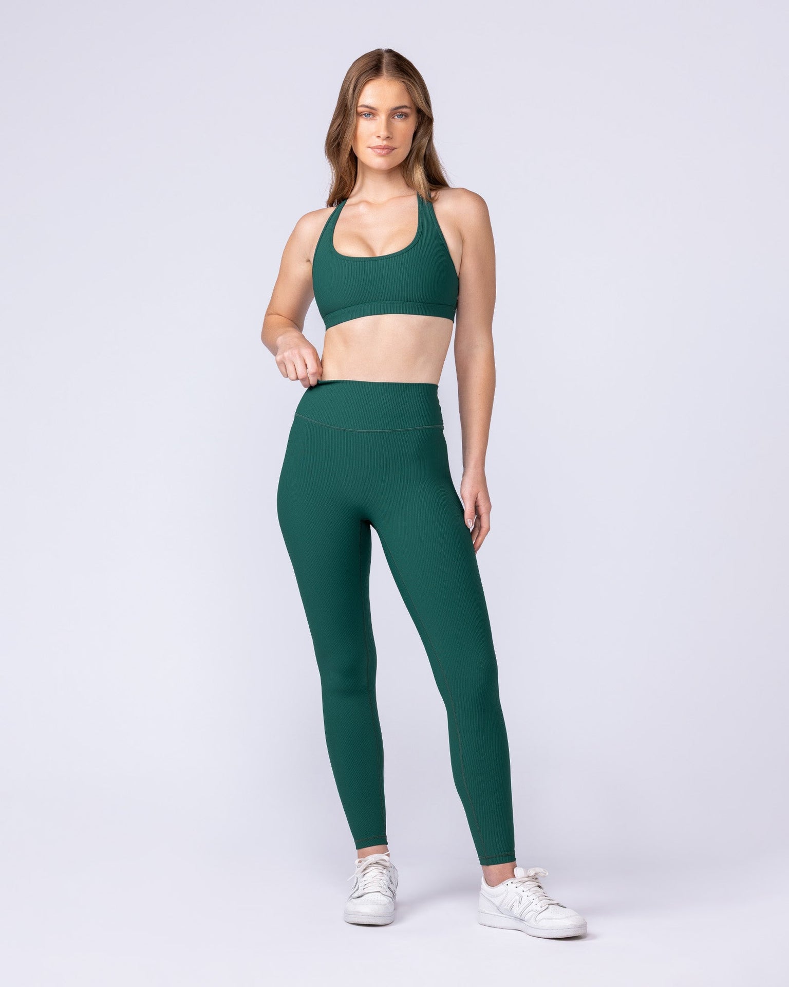 Drew Rib Bra - Evergreen-Sports Bras-XXS-112502EVEGRN-XXS-MNAPPRL45779-5-Muscle Nation