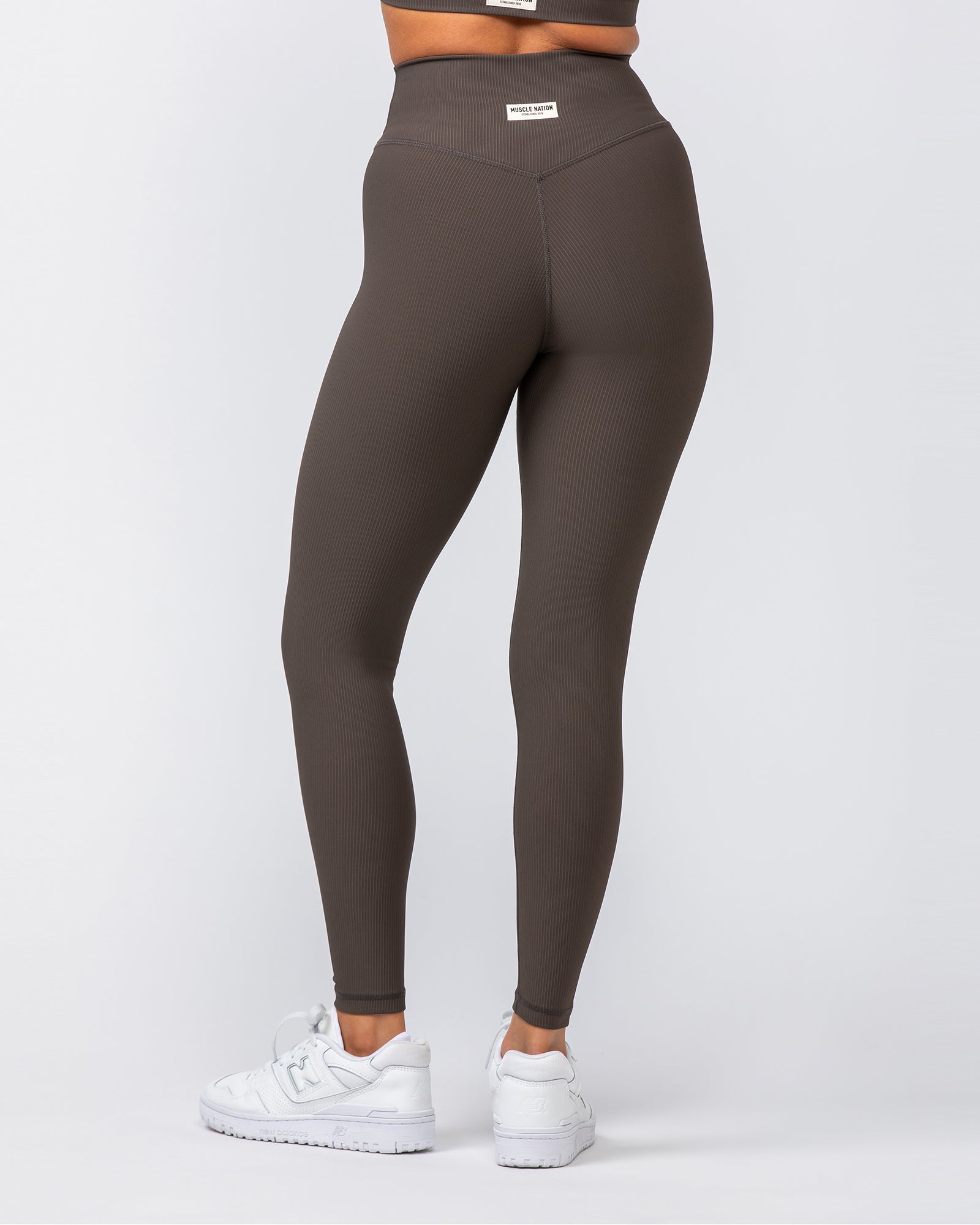 Zero Rise Rib Ankle Length Leggings - Deep Brown-Leggings-XXS-062420DEPBRN-XXS-MNAPPRL31632-4-Muscle Nation