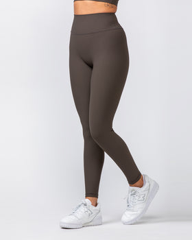 Zero Rise Rib Ankle Length Leggings - Deep Brown-Leggings-XXS-062420DEPBRN-XXS-MNAPPRL31632-1-Muscle Nation