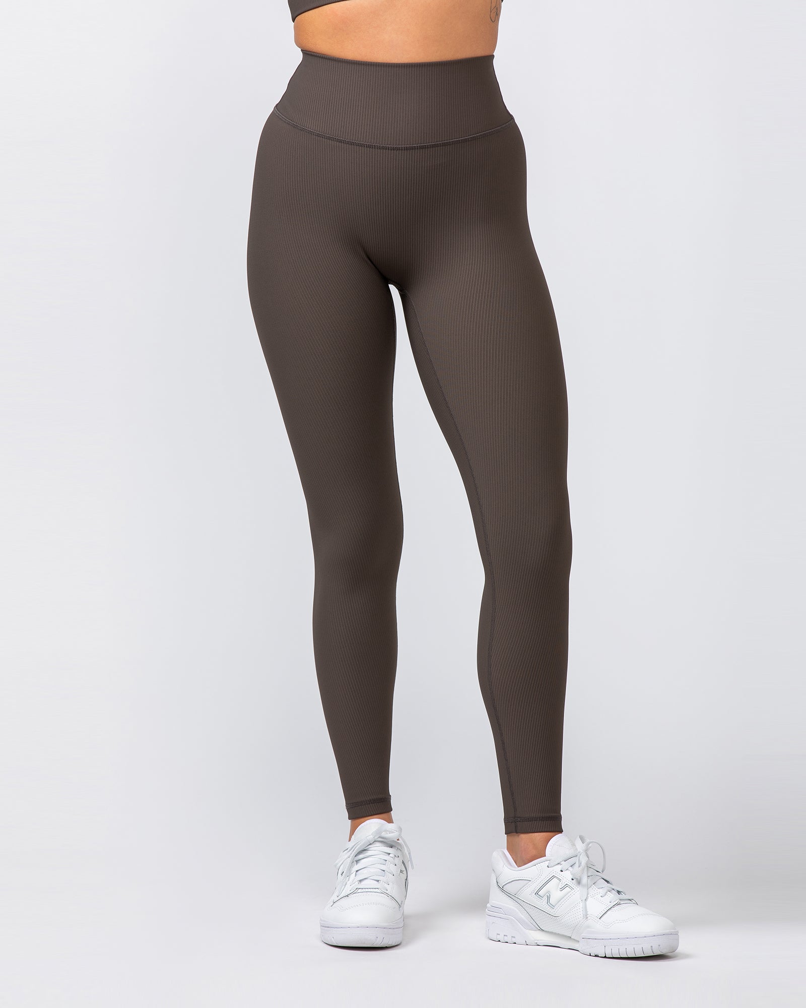 Zero Rise Rib Ankle Length Leggings - Deep Brown-Leggings-XXS-062420DEPBRN-XXS-MNAPPRL31632-2-Muscle Nation