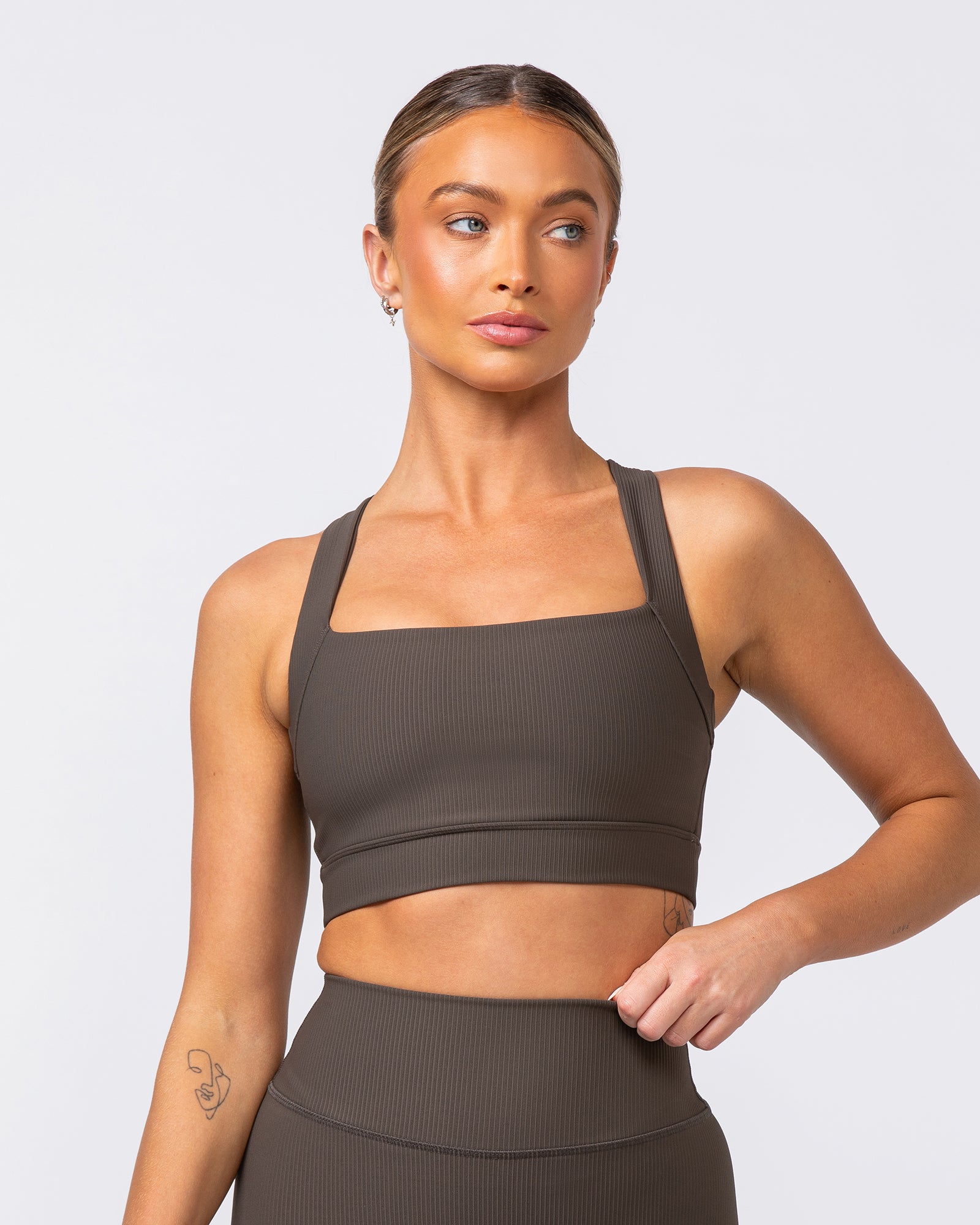 Rebound Rib Bra - Deep Brown-Sports Bras-XS-062418DEPBRN-XS-MNAPPRL31590-5-Muscle Nation