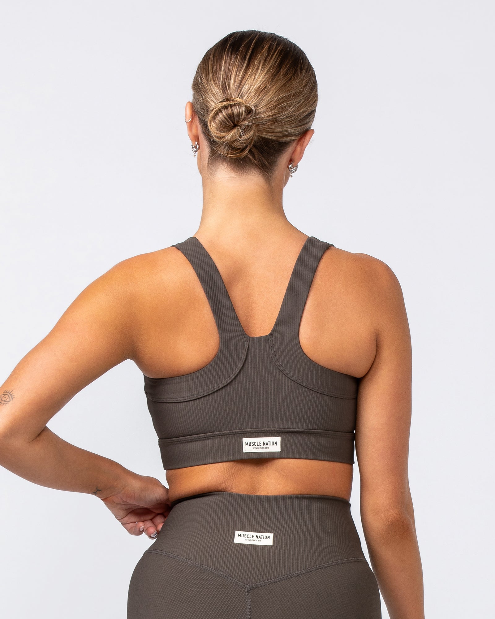 Rebound Rib Bra - Deep Brown-Sports Bras-XS-062418DEPBRN-XS-MNAPPRL31590-7-Muscle Nation