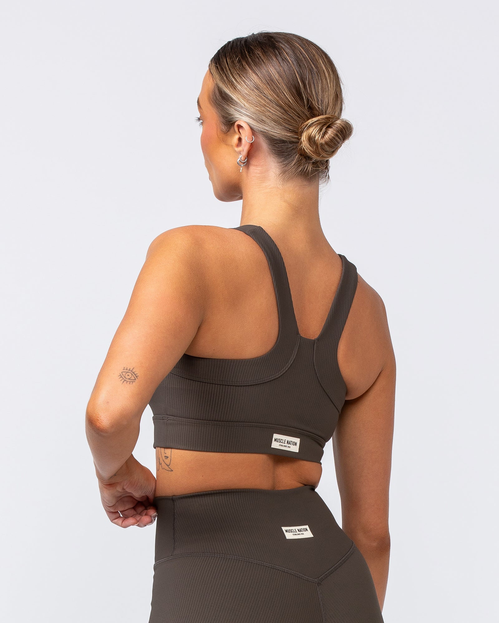Rebound Rib Bra - Deep Brown-Sports Bras-XS-062418DEPBRN-XS-MNAPPRL31590-6-Muscle Nation
